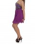 Нова Елегантна Дамска рокля в лилаво бюстие с пайети и тюл, снимка 3