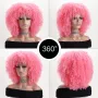 Розова къса афро къдрава перука, снимка 2