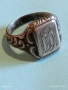 Старинен сребърен пръстен с монограм орнаментиран майсторска ръчна изработка 51830, снимка 7