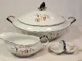 Карловски порцеланов супник солница и сосиера Victoria Czechoslovakia     7/1, снимка 1
