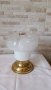 Стара месингова нощна лампа с духано стъкло - Антика - №45, снимка 1 - Антикварни и старинни предмети - 42114383