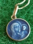 Сребърна верижка с медальон Богородица с младенеца син емайл 53069, снимка 8