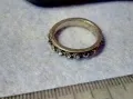СТАР ПОСРЕБРЕН СКЪПОЦЕНЕН ПРЪСТЕН ХАЛКА от БЛАГОРОДНА СТОМАНА с ФАСЕТИРАНИ ЦИРКОНИ 48268, снимка 4