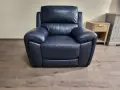 Тъмно син кожен фотьойл, снимка 7