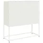 vidaXL Бюфет, бял, 100,5x39x107 см, студеновалцувана стомана, снимка 8