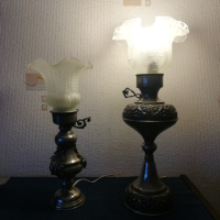 Стари настолни нощни лампи, тип,, газени лампи" изработени в различни ателиета и държави ., снимка 6 - Настолни лампи - 37461445