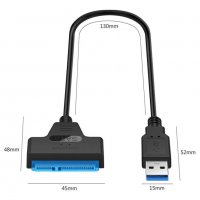 Адапторен кабел USB 2.0 към SATA Кабел Преходник Адаптор ЮСБ Външен Твърд Диск SSD  , снимка 15 - Други - 26809835
