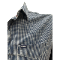 Мъжка риза SUPERDRY размер M синьо бяло каре, снимка 2 - Ризи - 44569547