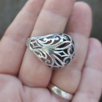 Стар масивен сребърен пръстен, ръчна изработка / проба 925 , снимка 12 - Пръстени - 29849726
