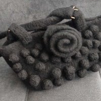  Бутик / ръчно изработена чанта от агнешка вълна, снимка 3 - Чанти - 30220816