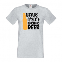 Мъжка тениска Save Water Drink Beer 5,Бира,Бирфест,Beerfest,Подарък,Изненада,Рожден Ден, снимка 2 - Тениски - 36387465