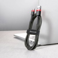 Кабел USB към Micro USB 1м 2.4A Baseus CAMKLF-B91 Cable USB to Micro USB Черна оплетка, снимка 3 - USB кабели - 38556745