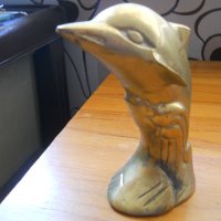 Бронзова статуетка - делфин, снимка 1 - Колекции - 31548022