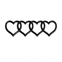 Емблема за Audi / Ауди четири сърца - Black Mate, снимка 2 - Аксесоари и консумативи - 36514373