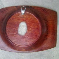 Стара дървена чинийка поднос за стена с орел, снимка 2 - Други ценни предмети - 37517766