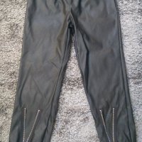Кожен панталон в черен цвят с цип отпред, снимка 10 - Панталони - 31016263