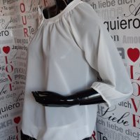 Бяла блузка, снимка 4 - Блузи с дълъг ръкав и пуловери - 29325630