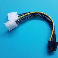 Dual 4 Pin Power Cable Graphics Card, снимка 2 - Кабели и адаптери - 31752020