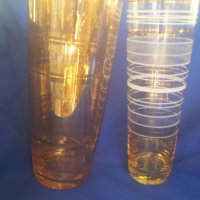 Две различни вази калиево стъкло от едно време, снимка 7 - Антикварни и старинни предмети - 29876470