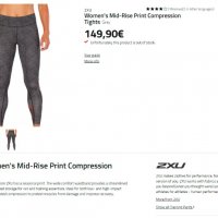 2XU Mid-Rise Print Compression Women's Tights UPF50+ sun protection, снимка 10 - Клинове - 33898551