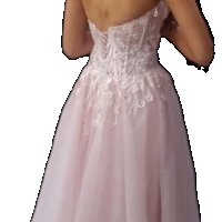 Бална рокля в цвят розова пудра, с перли и нежни цветя по корсета, снимка 5 - Рокли - 44244685
