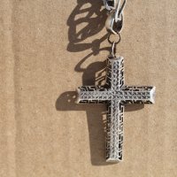 Сребърен кръст със синджир 925, снимка 2 - Колиета, медальони, синджири - 32033902