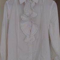 Блуза Риза бяла с волани, снимка 1 - Ризи - 33805690