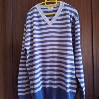блуза синьо рае с осто деколте, снимка 1 - Пуловери - 30872015