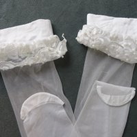 S снежнобели еротични чорапи с перли и пайети, снимка 11 - Бельо - 42515593