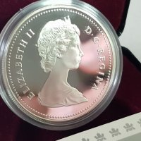 1 сребърен долар 1988 година Канада Елизабет II сребро в качество, снимка 5 - Нумизматика и бонистика - 35285238