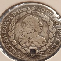 Сребърна монета 20 кройцера 1775г. Кремниц Римска империя , снимка 2 - Нумизматика и бонистика - 42871577