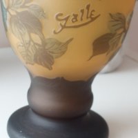  Авторска ваза арт нуво Гале/EMILE GALLE CAMEO GLASS/, снимка 6 - Антикварни и старинни предмети - 39814206