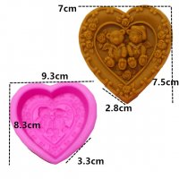 2 Мечета в сърце дълбок силиконов молд форма калъп за фондан шоколад сапун гипс , снимка 3 - Форми - 31222881