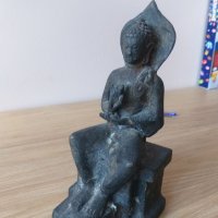 Китайска бронзова статуетка на буда, снимка 4 - Антикварни и старинни предмети - 35001543