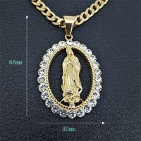 Колие Дева Мария с камъни - Gold, снимка 4 - Колиета, медальони, синджири - 37310623