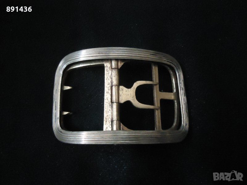 Стара френска сребърна катарама за колан с позлата антикварна, снимка 1