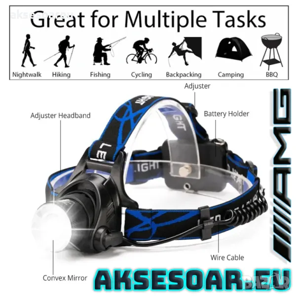 Висококачествен нов Мощен LED челник Акумулаторен телескопичен фар водоустойчив работен LED фенер , снимка 1