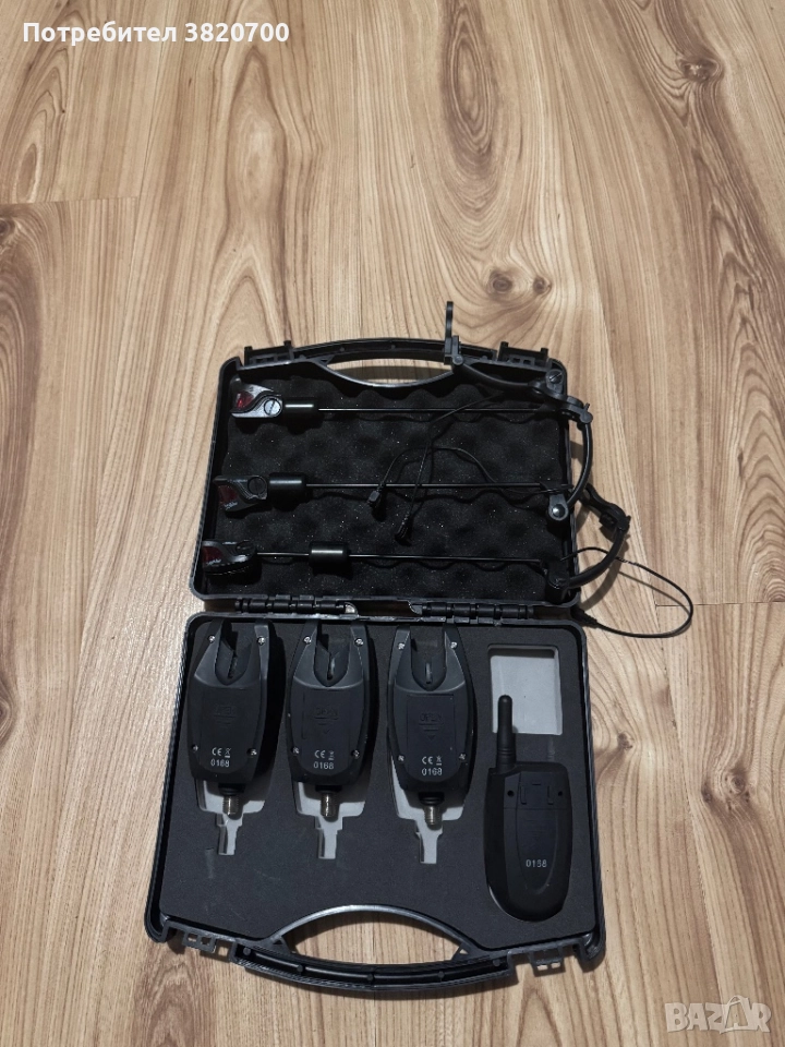 сет сигнализатори 3+1 – cormoran pro carp f-4000 + обтегачи – anaconda vipex rsx, снимка 1