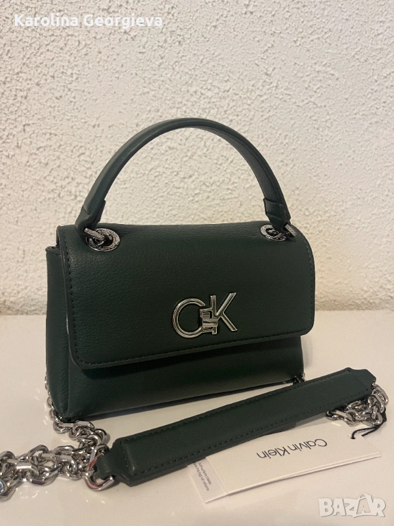 Calvin Klein Re-Lock shoulder bag DARK GREEN, снимка 1