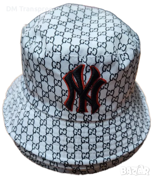 Мъжка шапка Бяла NEW YORK 2025г Летен памучен модел двулицева, снимка 1