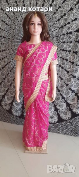 Индийско Детско сари Розово, снимка 1