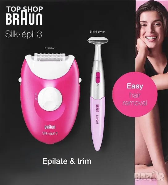 Епилатор Braun Silk-épil 3 + Тример бикини зона, снимка 1