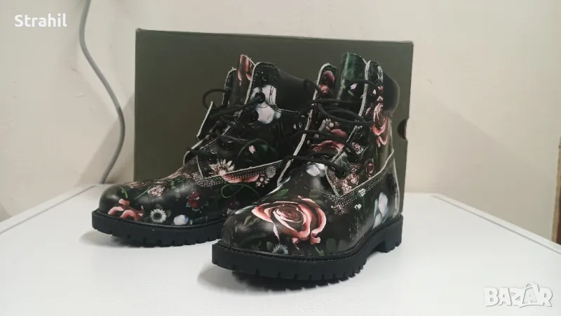 Кожени дамски боти Timberland Heritage 6 Floral print, снимка 1