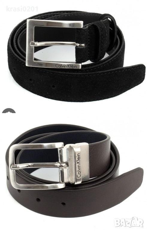 Оригинални, мъжки колани на Calvin Klein! 100% естествена кожа , снимка 1