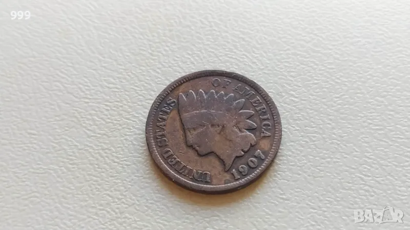 1 цент 1907 САЩ - Индианска глава, снимка 1