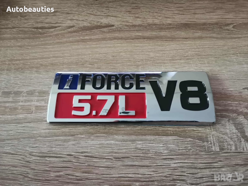 сребриста с червено емблема i-Force V8 5.7L за Toyota , снимка 1
