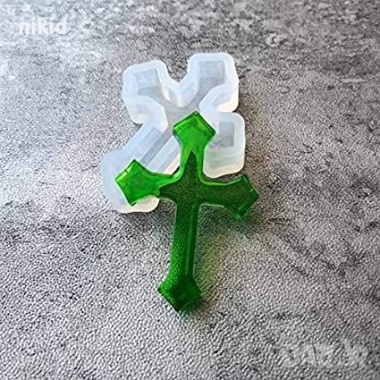 островърх малък кръст силиконов молд форма смола фондан шоколад украса, снимка 1