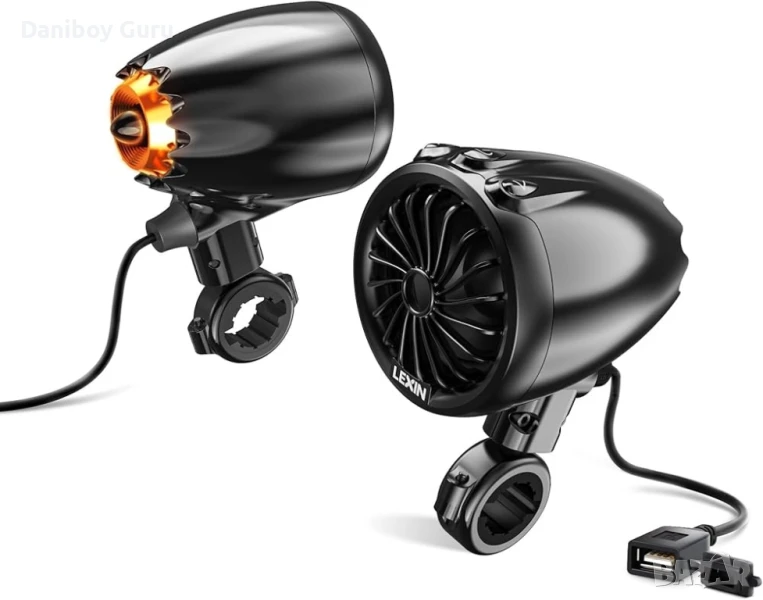 LEXIN Q3 говорители за мотор Bluetooth, водоустойчиви, 3" FM, USB , снимка 1