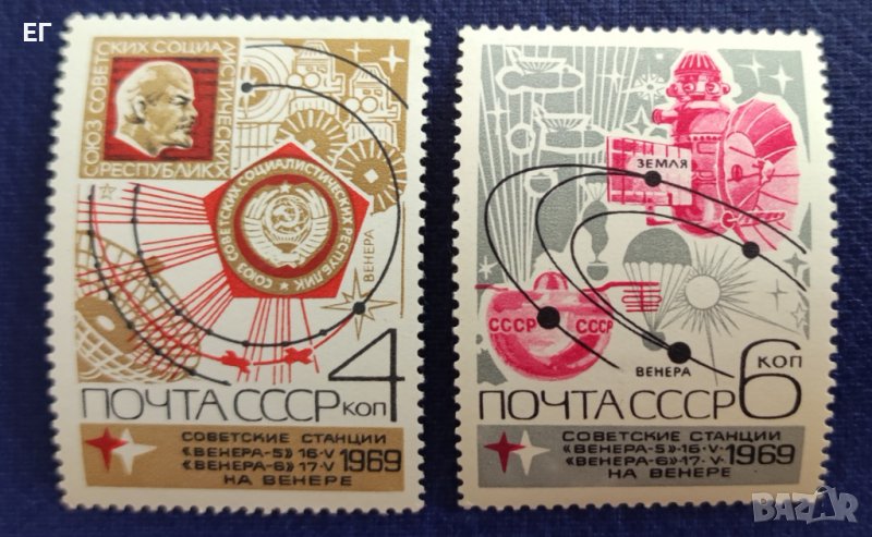 СССР, 1969 г. - пълна серия чисти марки, космос, 1*40, снимка 1