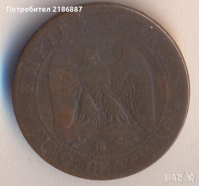 Франция 5 сантима 1864вв, снимка 1